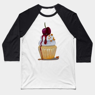 hand drawn cherry cupcake Baseball T-Shirt